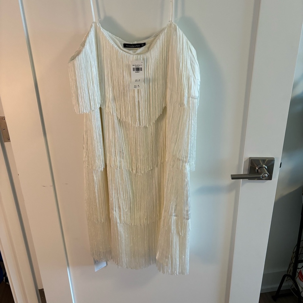 Abercrombie White Fringe Dress👗